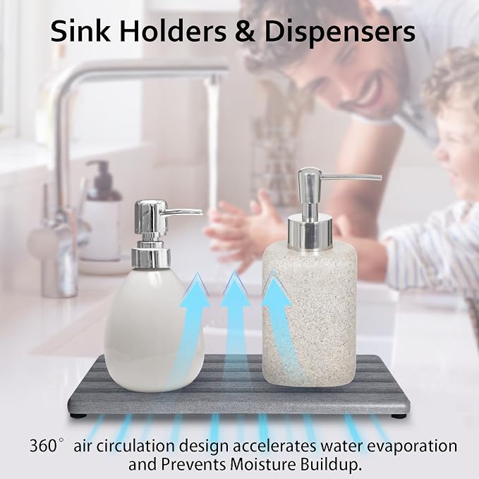 Set of 3 Diatomite Hand Soap Holder, Water Absorbing Stone Tray - Image 3