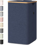 BALEINE Laundry Hamper with Lid, Tall Laundry Baskets with Bamboo Pull Handles by BALEINE