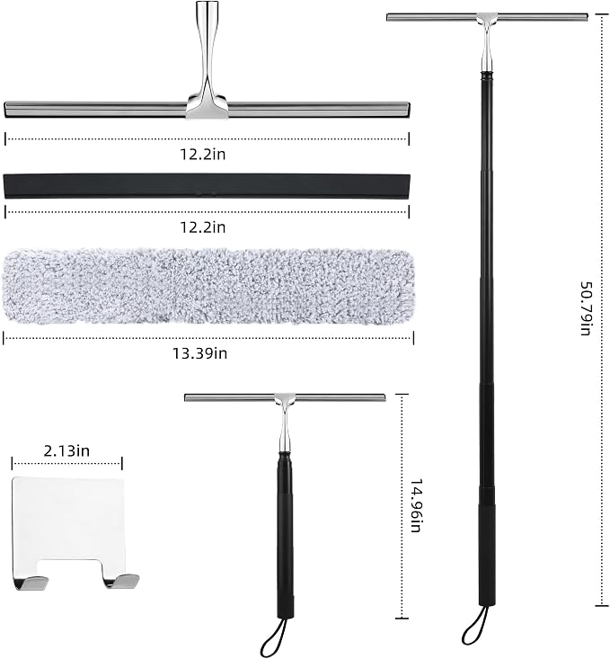Window Squeegee for Home, 2 in 1 Window Washing kit - Image 2