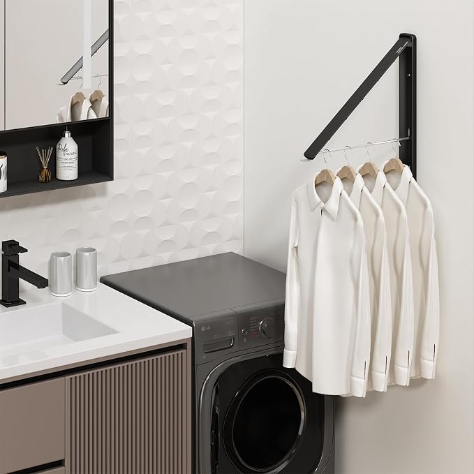 Clothes Drying Rack for Laundry Drying Rack Wall Mounted Clothes Hanger Rack - Image 6