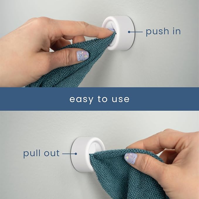 S&T INC. Round Adhesive Push Towel Hooks - Image 3