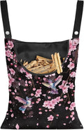 Waterproof Clothespin Bag with Hanger Hook Cherry Blossom Hummingbird by CREAMIC