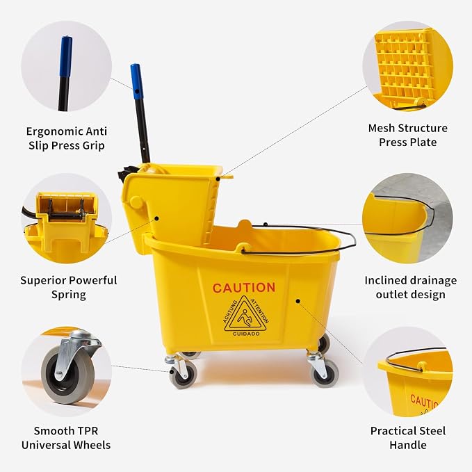 35 Quarts Commercial Mop Bucket - Image 3
