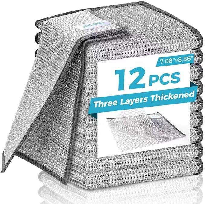 Forggon12 Pcs New Upgrade 3-Layer Metal Dish Cloth, No Scratches and No Odor by Unknown
