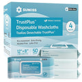 SUNKISS Trustplus Wet Wipes for Adult No Rinse, Extra Large 8”x12” Body by SUNKISS