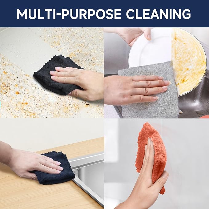 MRD's Home 40 Pack Microfiber Cleaning Cloths, Lint Free, Scratch&Streak-Free - Image 5