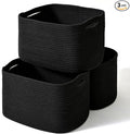 Black Storage Baskets for Organizing Shelves, Toy Basket for Nursery, Woven by ICERZCZ