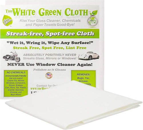 1-Pack Reusable Cleaning Cloth for Streak-Free Windows, Mirrors & All-Purpose by TheWhiteGreenCloth