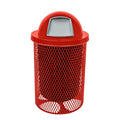COATEDOUTDOORFURNITURE RDT-RED Heavy Duty 32 Gallon Round Trash Receptacle by CoatedOutdoorFurniture