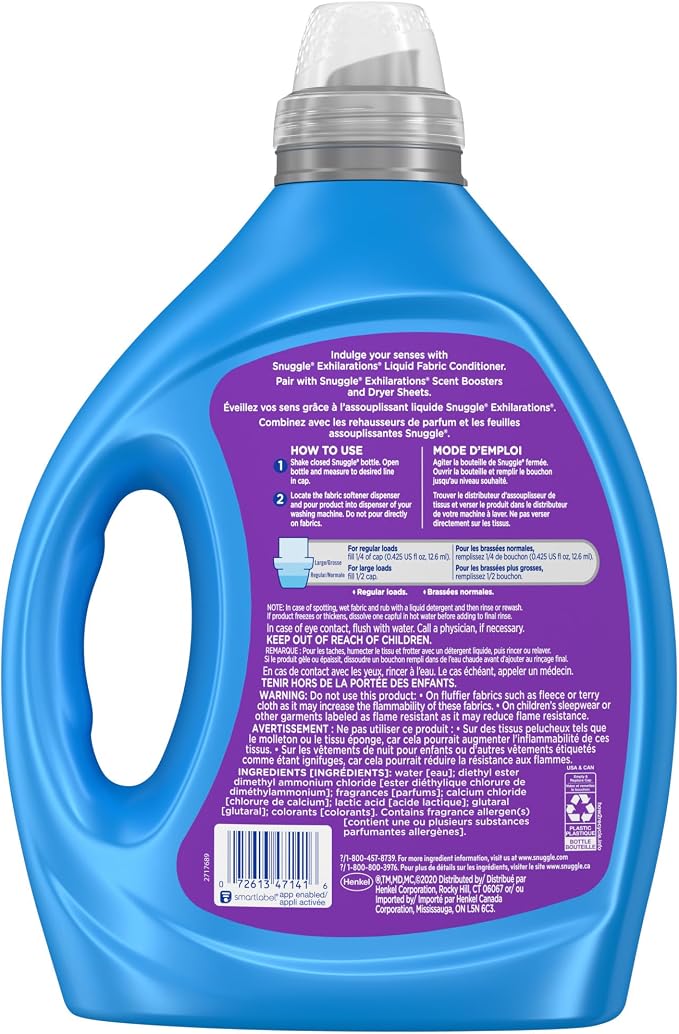 Snuggle Exhilarations Liquid Fabric Softener, Lavender and Vanilla Orchid - Image 2