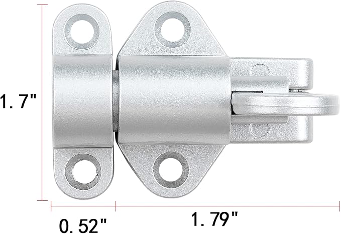 2 Packs Self-Closing Latches，Silver Gray Spring Door Lock，Resilient Bolt Latch - Image 2
