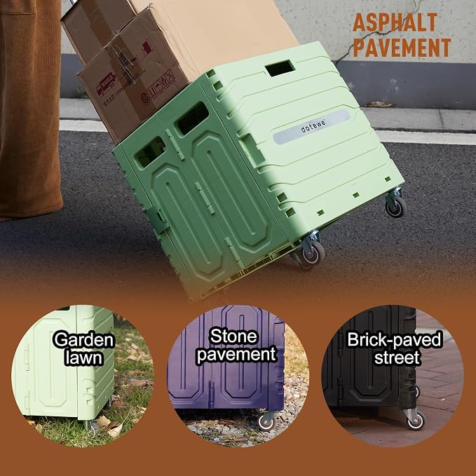 Folding Utility Cart Portable Rolling Crate Handcart Foldable Shopping Trolley - Image 6