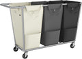 SONGMICS Laundry Basket with Wheels, 76.6 Gallons, 3-Section Rolling Laundry by SONGMICSbySONGMICSHOME