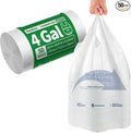 Small Trash Bags with Handles 4 Gallon 50 Count White by KeenEcho