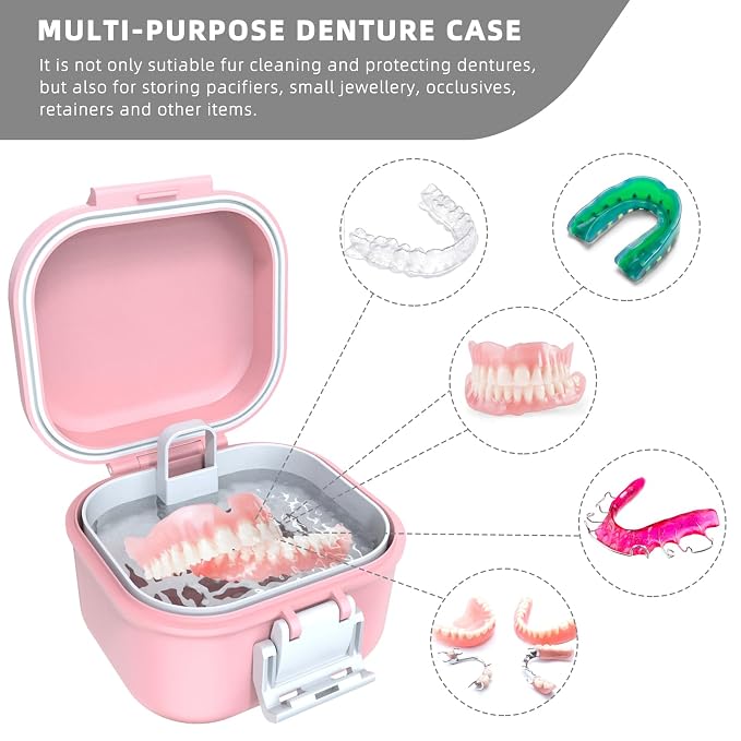ARGOMAX Leak Proof Denture Bath Cup, Portable Soaking Denture Box, Denture Bath - Image 4