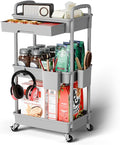 3 Tier Rolling Cart Organizer, Laundry Room Bathroom Organizers and Storage by Sorgion