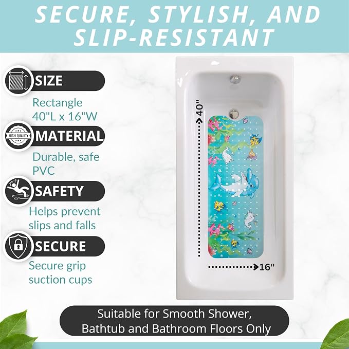 ENKOSI Bath Mat Long 40x16 – Non-Slip Bathtub Mat - Image 3
