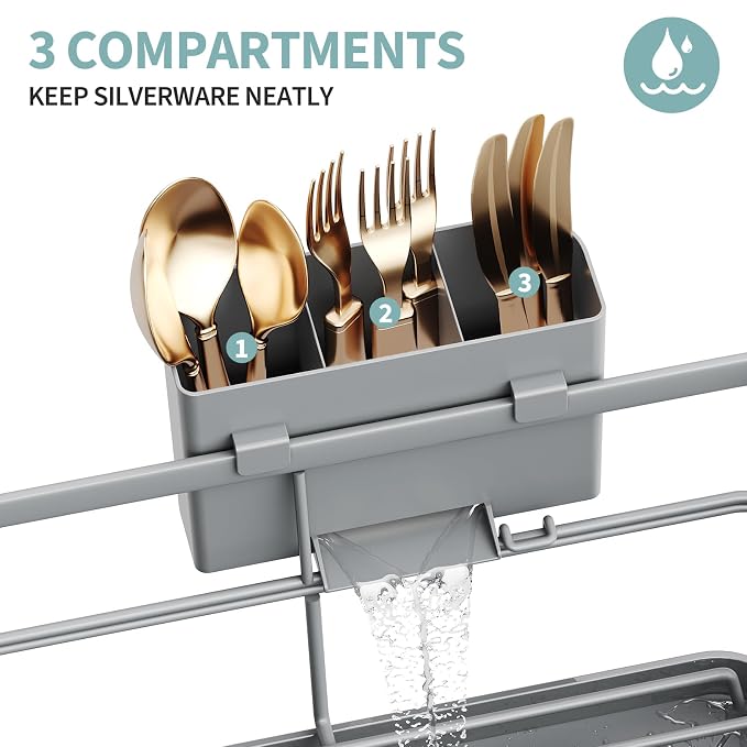 Dish Drying Rack for Kitchen Counter, Large Dish Racks - Image 4