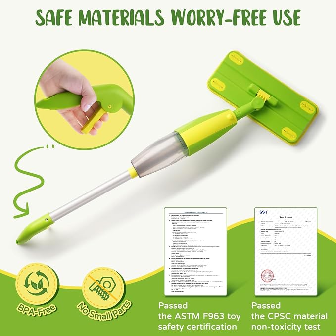 Toddler Spray Mop-Montessori Toys Mini Size Cleaning Mini Mop That Really Spray - Image 2