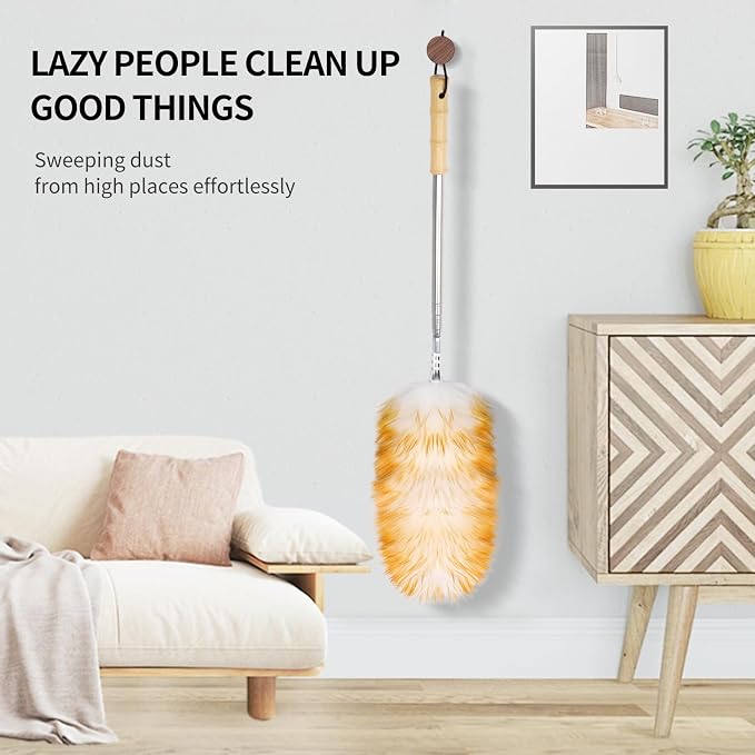 Feathers Duster, Long Telescoping Lambswool Dusters - Image 7