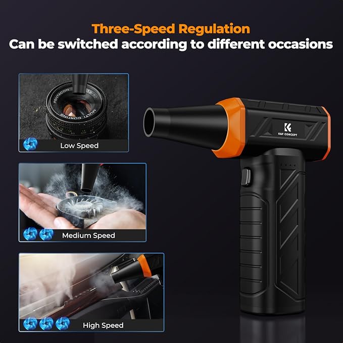 K&F CONCEPT Long-Lasting Compressed Air Duster, 8000mAh-150min Endurance| - Image 4