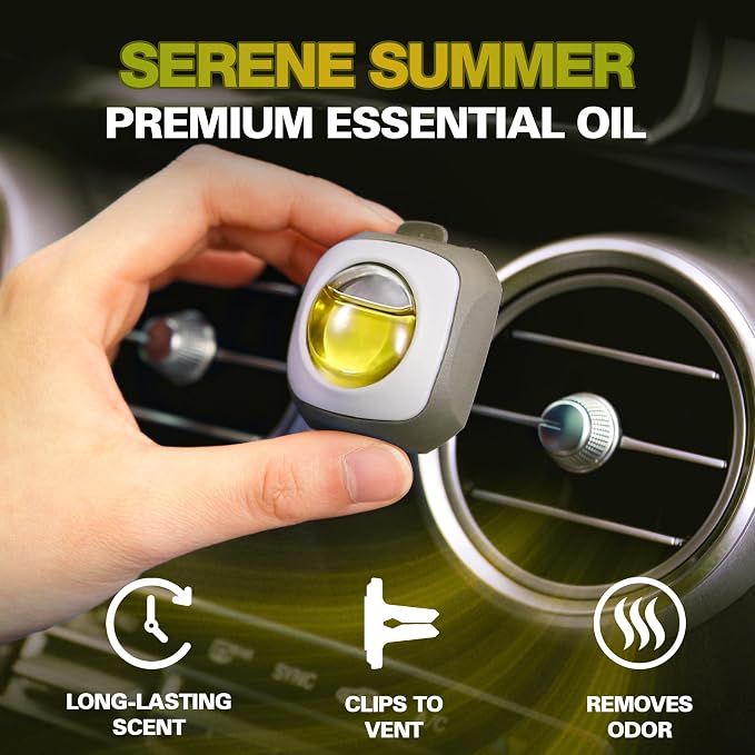 Air Jungles Serene Summer Scent Car Air Freshener Clip, 6 Vent Clips, 4ml Each - Image 2