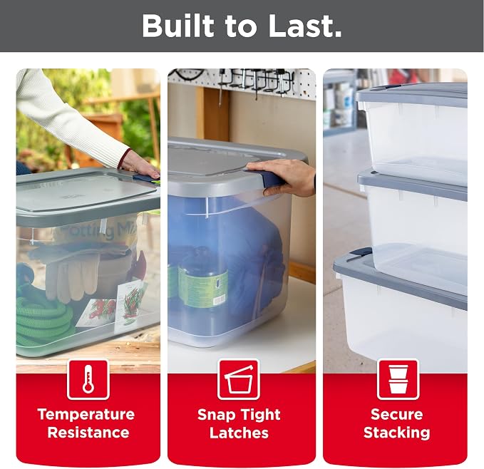 Rubbermaid Roughneck Clear 66 Qt/16.5 Gal Storage Containers, Visible Base - Image 3