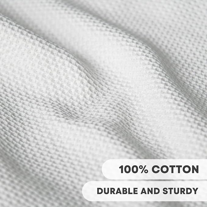 Artoid Mode 100% Cotton White Light Dark Grey Waffle Weave Kitchen Dish Cloths - Image 2