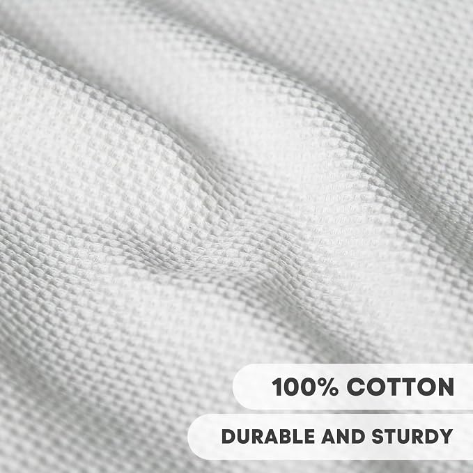 Artoid Mode 100% Cotton White Waffle Weave Kitchen Dish Cloths, 12x12 Inch - Image 2