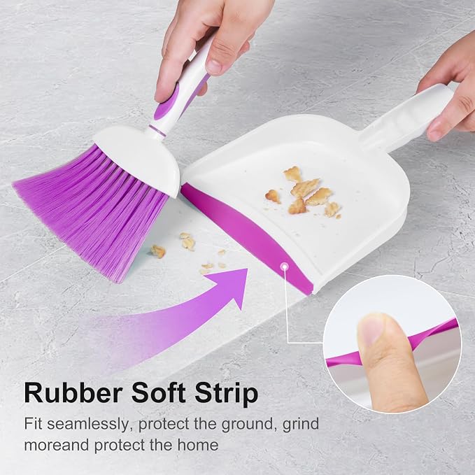 NACENA Small Dust Pan and Brush Set, Mini Broom and Dustpan Set Small Hand - Image 3