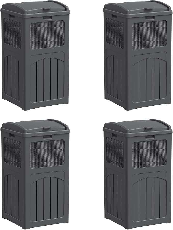 YESHOMY 4 Pack Outdoor Trash Can by SearchallYESHOMY