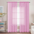 Chyhomenyc Light Pink Sheer Curtains 84 Inch Length 2 Panels, Light Filtering by Chyhomenyc