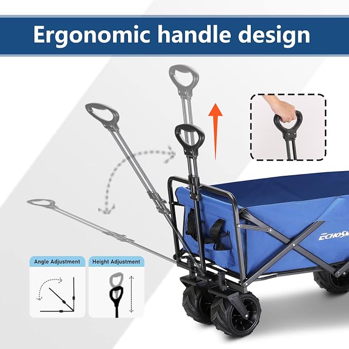 EchoSmile Heavy Duty 350 Lbs Capacity Collapsible Wagon, Outdoor Folding - Image 6
