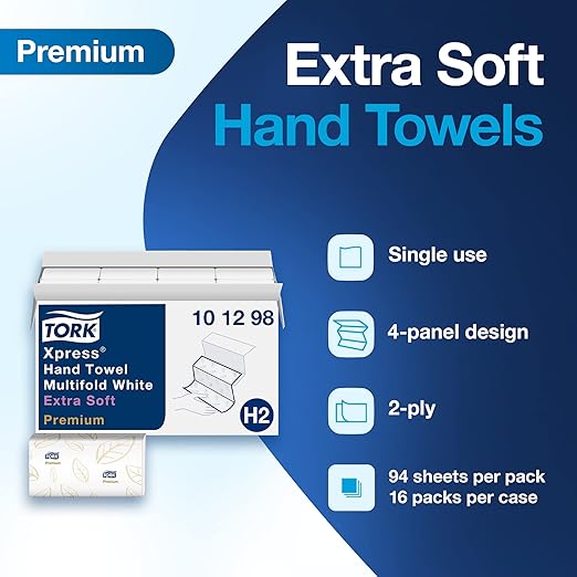 Tork Xpress Paper Towel Dispenser and Tork Extra Soft Multifold Hand Towels - Image 7