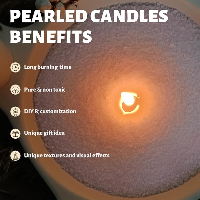 Unscented Pink Pearled Candle 18oz Luxury Sand Candle Granulated Wax - Image 4