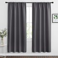RYB HOME Living Room Blackout Curtains Gray Window Covering Rod Pocket Top Slot by RYBHOME