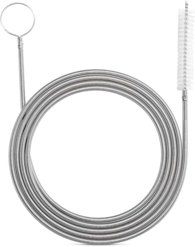 Extra-Thick Drain Brush with Stronger Spring 61-Inch Stainless Steel and Nylon by RayTour