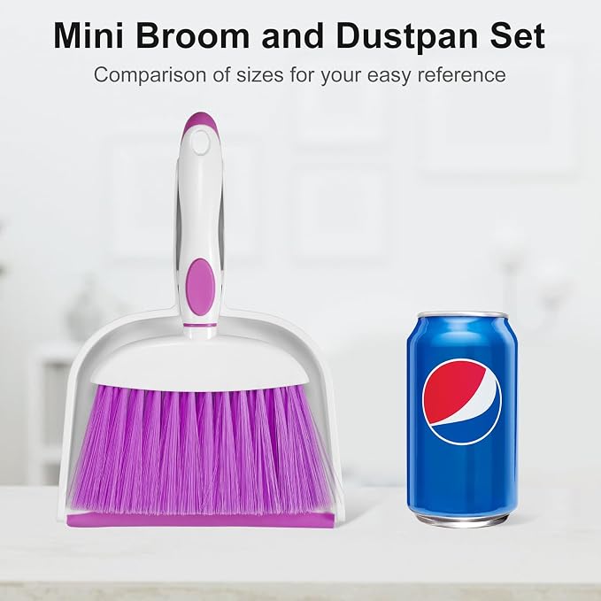 NACENA Small Dust Pan and Brush Set, Mini Broom and Dustpan Set Small Hand - Image 8