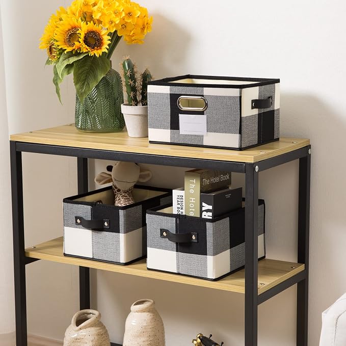 PRANDOM Fodable Storage Bins for Closet Decorative Fabric Storage Baskets Cubes - Image 2