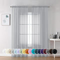 Chyhomenyc Light Grey Sheer Curtains 72 Inch Length 2 Panels, Light Filtering by Chyhomenyc