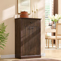 Modern Tilt-Out Trash Can Cabinet, 10 Gallon Fluted Laundry Hamper Cabinet by IFGETEnrichYourLivingSpace