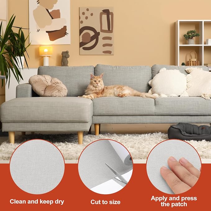 PATIKIL 70x4.4 Inch Linen Repair Tape, Repair Fabric Patch Self Adhesive Couch - Image 3