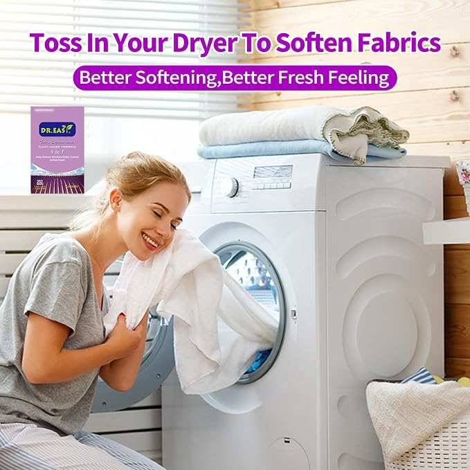 DR.EASY Dryer Sheets Plant Based Formula 252 Ct Fabric Softener sheets - Image 4