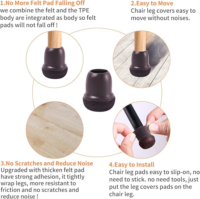 24 PCS Extra Small Silicone Chair Leg Floor Protectors - Image 3