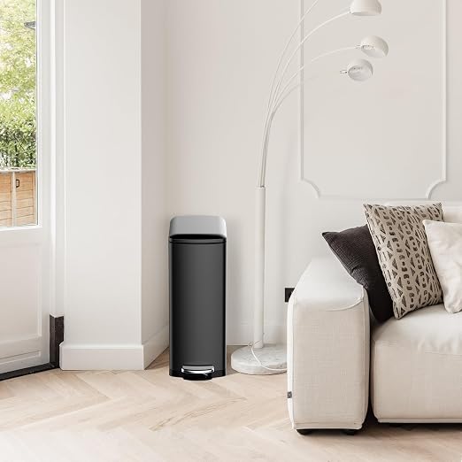 30 L Kitchen Step Trash Can, 8 Gallon Narrow Stainless Steel Waste Bin - Image 7
