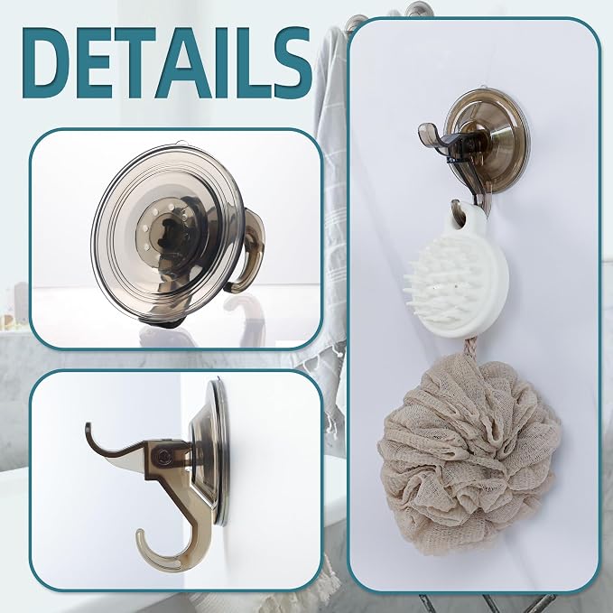 Antimbee 3 Pack Suction Cup Hooks, Removable Small Hooks - Image 2
