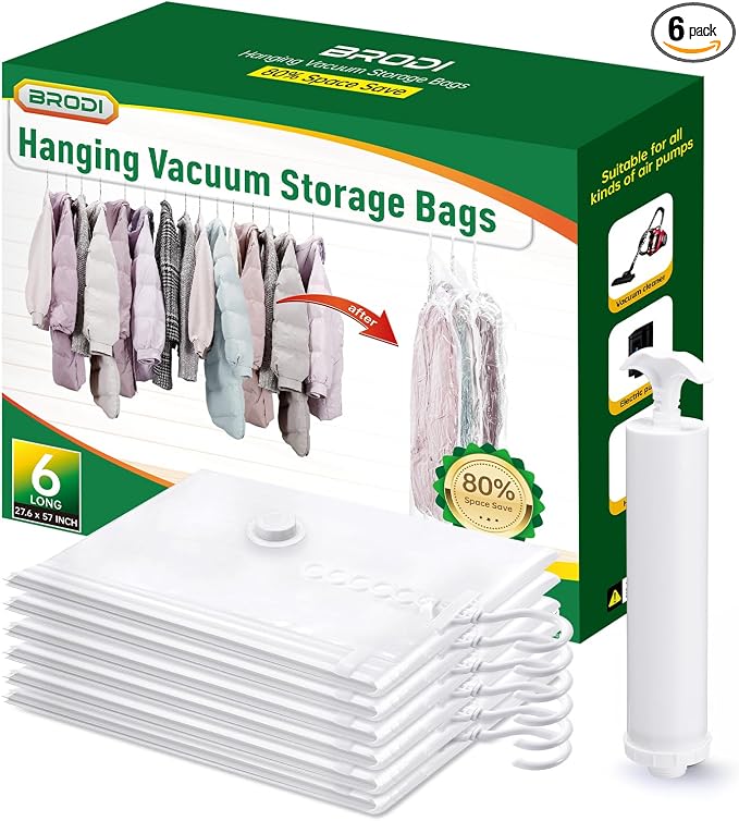 Hanging Vacuum Storage Bags For Clothes by BRODI