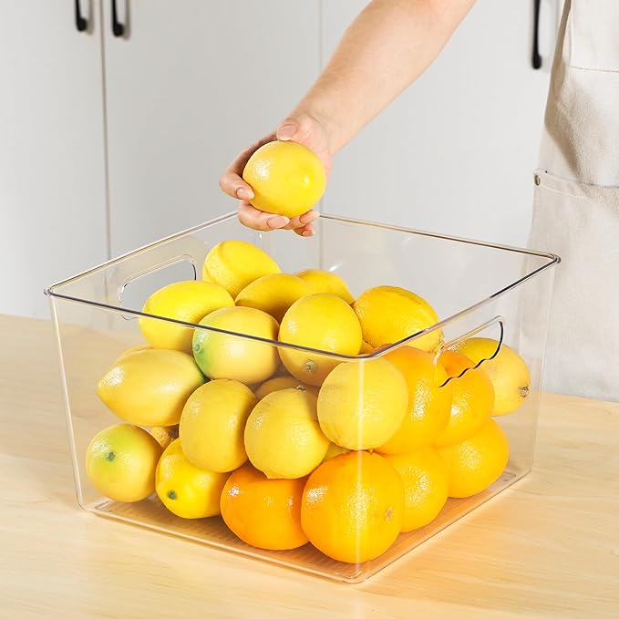 Vtopmart 4 Pack Extra Large Clear Plastic Storage Bins, 11x11 Cube Acrylic - Image 8