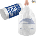 Small Trash Bags with Handles 8 Gallon 40 Count White by KeenEcho
