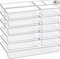 Criusia Drawer Organizer, 18 Pack Large Clear Plastic Kitchen Drawer Organizers by Criusia